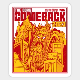 The Corn Comeback 2023 // Funny Nebraska Corn Monster Cool Manga Comic Cover Sticker